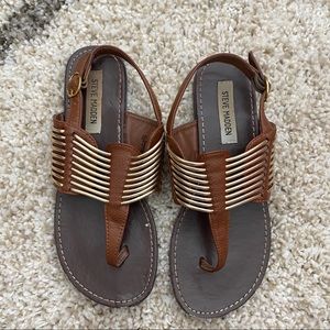 Steve Madden metallic Gold & Brown Sandals